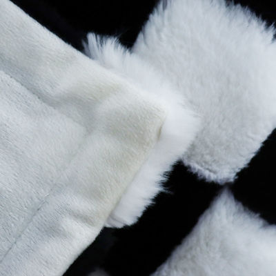 Good price 320gsm Checkerboard Pattern Faux Fur Throw Weighted Faux Fur Blanket online