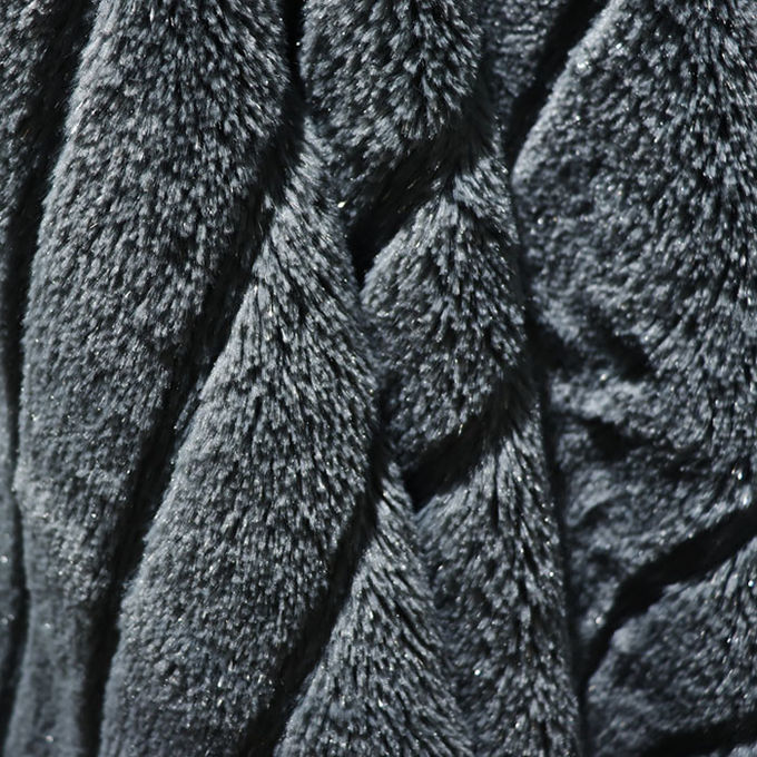 100% Polyester Coral Fleece Faux Fur Heated Blanket Minky Black Faux Fur Throw Blanket 3