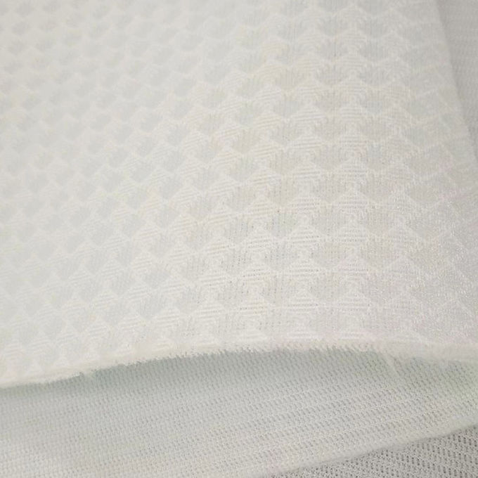 Stretchable Polyester Mesh Fabric Semi Transparent Space Mesh Fabric 240 - 450GSM 0
